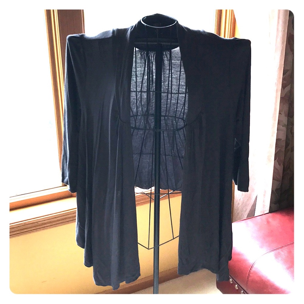 Dark Gray 3/4 Sleeve Cardigan